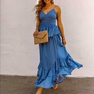 VICI Blue Flowing Maxi Dress -xs